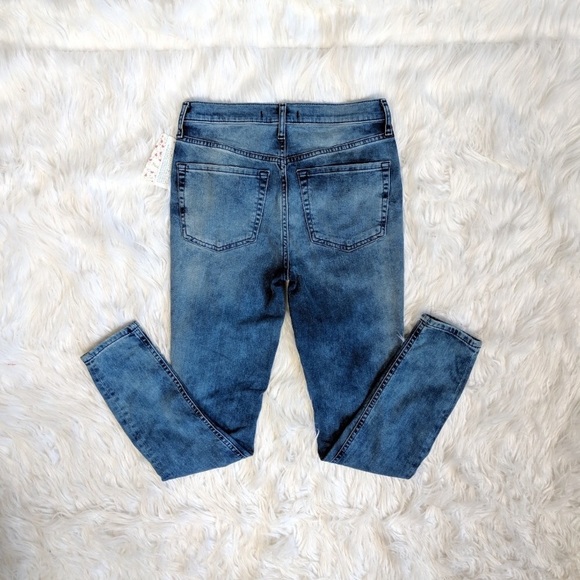 Free People Busted Knee High Waisted Skinny Jeans - Picture 2 of 3